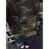 Camiseta de Manga Longa com Estampa de Estrelas Waffle Camuflado Estilo Americano para Homens e Mulheres com Design Único, Gola Redonda, Bolso para Início do Outono