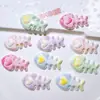 Peixe Osso Coração Colorido DIY Grampo de Cabelo Feito à Mão Capa de Celular Fivela de Sapato Decoração de Adesivo para Carro Elétrico Porta-Copo Atacado