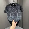 Nova Camisa Polo Masculina Tendência Verão 2026 Bordada Decorada Gola Reversível, Design Casual Respirável de Manga Curta