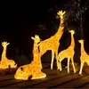 Lâmpada de animal luminoso girafa lâmpada de paisagem modelo girafa ponto turístico veado luminoso lâmpada decorativa girafa externa