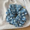 Anel de Cabelo Floral Azul Vintage Ambiência Francesa Romântico Jeans Flor Bordada Cabeça Flor Colorido Cólon Anel de Cabelo Feminino Combina com Tudo
