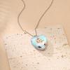 Yunjin Transfronterizo Moda Caliente Europea y Americana Colgante de Cristal en Forma de Corazón Simple Lindo Serie de Gatos Collar para Mujer