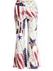 Pantalones acampanados con estampado de bandera americana para mujer, transfronterizos europeos y americanos, material fino, pantalones adelgazantes para mujer, en stock