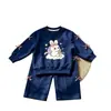 Conjunto de Sudadera con Dibujo de Conejo para Niñas Primavera y Otoño 2026, Conjunto de Dos Piezas de Pantalones Anchos a la Moda Estilo Coreano para Niños Mayores