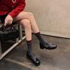 Zapatos Mary Jane de Piel de Vaca Texturizada de Doble Botonadura con Remaches Celebrados por Bozhu Internet Primavera 2025 Tacón Medio Grueso Punta Redonda de Cuero Genuino de una Sola Capa para Mujer