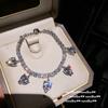 Conjunto de Pulseira de Contas com Espírito de Fritillaria e Cobra e Brincos de Pérola Borboleta Fairy Chaurutahiti da Gaoding Jewelry