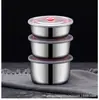 Recipiente para Conservar Frescura Acero Inoxidable Grado Alimenticio 304 Refrigerador Caja para Conservar Frescura Bento Comida Complementaria Lonchera con Tapa Almacenamiento Sellado