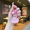 Chaveiro Mini Bolinho de Arroz Tendência do Tiktok Areia Fluida de Óleo Acessório DIY Pingente de Chaveiro Ornamento da Moda