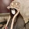 Nuevo Gorro de Felpa Gruesa Estilo Fair Isle tipo Lei Feng para Mujer, Gorro Cálido para Ciclismo de Invierno con Protección para los Oídos, Gorro de Piloto con Correa Adelgazante