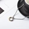 Collar de acero inoxidable de moda para hombres y mujeres cadena de suéter Sansheng III tres anillos anillo de acero inoxidable anillo entrelazado venta al por mayor