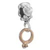 Panjia Nuevo Caliente Oro y Plata Pedrería Amor Trébol de Cuatro Hojas Pato Amarillo Corona Accesorios para Joyería DIY con Cuentas Mano