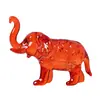 Figura de elefante de cerámica vidriada de colores con trompa larga, adecuada para decoración de sala de estar, regalos para niños y artesanías de cristal transfronterizas