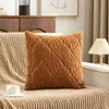 Funda de almohada jacquard de terciopelo de copo de nieve transfronteriza sin relleno para sofá cama de sala de estar, funda de cojín de color sólido, almohada lumbar de oficina