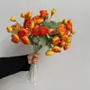 Flor de Loto Pequeña Artificial, Peonía, Camelia de Terciopelo de 7 Cabezas, Flores Falsas Accesorios de Boda, Decoración del Hogar Flor de Loto Artificial