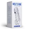 Condón con forma de diente de lobo y dildo para hombres, con pene alargado y grueso, con cristal que bloquea el semen, glande expuesto para adultos.