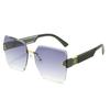 2024 Nuevo Estilo Gafas de Sol de Moda a Prueba de Rayos UV para Mujer Rostro Redondo Sin Montura Degradadas Gafas Adelgazantes para Rostro Grande