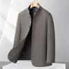 Chaqueta Acolchada con Cuello Alto para Hombre, Estilo Nuevo Otoño e Invierno, para Hombres de Mediana Edad y Jóvenes, Casual de Negocios, Holgada, Chaqueta Traje Zhongshan, Ropa de Abrigo