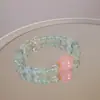 Pulsera Circular Única de Fluorita Verde y Amatista Natural Moda Versátil Diseño Original Joyería Exquisita Joyería de Mano Cuentas al por Mayor