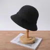 Sombrero de Pescador de Fieltro de Lana Estilo Hepburn Francés para Mujer Otoño/Invierno Elegante de Alta Calidad Sombrero de Pescador Sombrero de Pescador Estilo Chanel