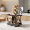 Cesta de Armazenamento de Hashi para Pendurar sem Furar para Casa, Cozinha, Porta-Hashi Compartimentado, Escorredor de Talheres (Faca, Garfo, Colher) e Utensílios, em Estoque