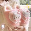 Chinelos de Algodão Kuromi para Mulheres 2026 Novo Outono e Inverno Internos Casa Quente Chinelos Peludos para Mulheres Inverno