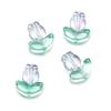 Vidro Cor Transparente Tulipa Folha Montagem Pingente Artesanal DIY Pulseira Colar Chaveiro Acessórios Furo Passante