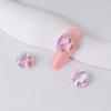 Pedrería para Uñas con Diamantes Grandes Brillantes, Pedrería Transparente Tipo Hielo con Parte Posterior Puntiaguda, Pedrería Apilada, Cubos de Azúcar Cristalino con Forma de Flor Rosa y Huevos de Paloma