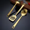 Juego de espátulas de acero inoxidable, espátula para freír, cuchara para sopa, juego de utensilios de cocina, espátula para saltear para el hogar, colador para olla caliente, venta al por mayor
