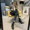 Botines Cortos de Estilo Francés para Noche, que Aumentan la Altura y Estilizan, Puntera Puntiaguda, Nuevos de Moda Otoño e Invierno 2025, Botas Elásticas Ajustadas de Tacón Alto