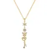[Acero de Titanio] Copo de Nieve Mariposa Borla Estilo Palacio Elegante Collar Totalmente Incrustado de Diamantes para Mujer Cadena Versátil para Clavícula Cadena de Acero de Titanio