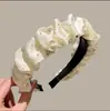Diadema Plisada Superior Craneal Alta Gipsophila para Mujer Verano Nuevo Estilo Retro Estilo Francés Popular en Internet Sello de Presionar el Cabello Diadema Elegante