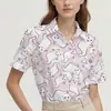 Amazon Moda Transfronteriza Cárdigan de Verano para Mujer de Una Pieza Personalizado Camisa de Solapa de Manga Corta con Estampado de Gato Personalizado para Mujer