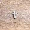 Brincos de Cruz de Liga de Titânio F136 Zircônia G23 Titânio Rosca Interna Zircônia Lábio Unha Língua Piercing Joia Cabeça