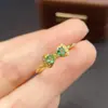 Anillo de Esmeralda Natural Transfronterizo Accesorios para Mujer Nicho Gama Alta Joyería de Plata 925 3*3mm Moda Venta Directa de Fábrica