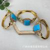 Pulsera turquesa nueva pulsera turquesa nueva retención de color galvanoplastia punto hecho a mano diamante artesanía recursos transfronterizos recomendar