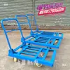 Carretilla de mano plegable Carro plataforma Carro de carga de ángulo de hierro reforzado Carro de ángulo de hierro tirado a mano Carro de mudanza de cuatro ruedas