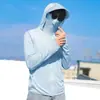 Ropa Protectora Solar de Seda de Hielo para Hombre Verano Delgada Transpirable Chaqueta para Exterior Abrigo Estilo Americano High Street con Capucha Chaqueta Ropa Protectora Solar