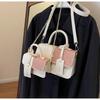 Primavera 2023 Nuevo Bolso Pequeño para Mujer Moderno Combinable Bolso de Hombro Cruzado Costuras Color en Contraste Portátil Bolso Cuadrado Pequeño