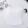Camisola Casual de Moda para Mujer con Cuello en U de Algodón, Cómoda y Transpirable con Copas Fijas, Color Sólido, Hermoso Diseño de Espalda Camiseta sin Mangas