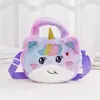 Bolsa de Mão Grande de Pelúcia Transfronteiriça para Crianças, Bolsa Transversal Fofa de Pelúcia para Meninas, Bolsa para Guardar Chaves e Moedas