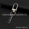 Fabricantes de Dongguan suministran llavero dorado, hebilla pequeña para puerta con cadena de cuatro secciones, llavero de aleación de zinc color plomo, accesorios DIY