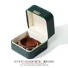 Caja de joyería de cuero PU de alta gama con etiqueta dorada, caja para anillos de esquinas redondeadas, caja para colgantes, pulseras y collares, caja de embalaje para joyería