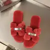 Zapatillas de algodón de suela plana, de una tira, estilo hada, para otoño e invierno, zapatillas mullidas de estilo coreano populares para mujer, adecuadas para usar en exteriores, nuevo estilo 2026