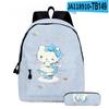 3D Nuevo Producto HelloKitty Dibujo Animado Lindo Sanrio Hello Kitty Mochila Estudiante Bolsa Escolar Estuche Dos Piezas Set