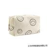 Nueva bolsa de cosméticos de pana con estampado de emoticonos divertidos, bolsa de cosméticos informal con forma de almohada, bolsa de viaje portátil para cosméticos