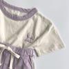 Ropa infantil coreana, jersey de manga corta con estampado animal de algodón a la moda y pantalones cortos con cintura elástica, traje deportivo
