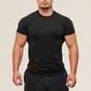 Atacado transfronteiriço de novas blusas esportivas e de fitness para homens, camisetas de verão estilo americano, secagem rápida, respiráveis e elásticas