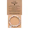 Com Cartão 8mm Pulseira de Contas Pedra Zebra Rosa Presente de Feriado Homens e Mulheres Pulseira de Contas Coração de Amizade Atacado Estilo Quente