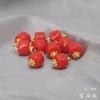 Fivela de acrílico colorida redonda 9MM suporte de flor dourada Botão botão cheongsam Hanfu botão fofo botão de roupa infantil atacado