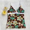 Top de Tirantes Sexy sin Tirantes Estilo Playa Ajustado para Mujer 2026 Comercio Exterior Europeo y Americano Estampado Floral